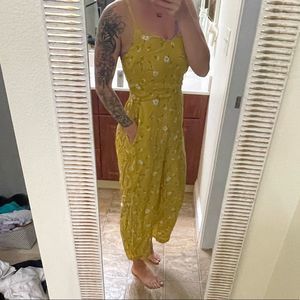 Yellow floral jumpsuit